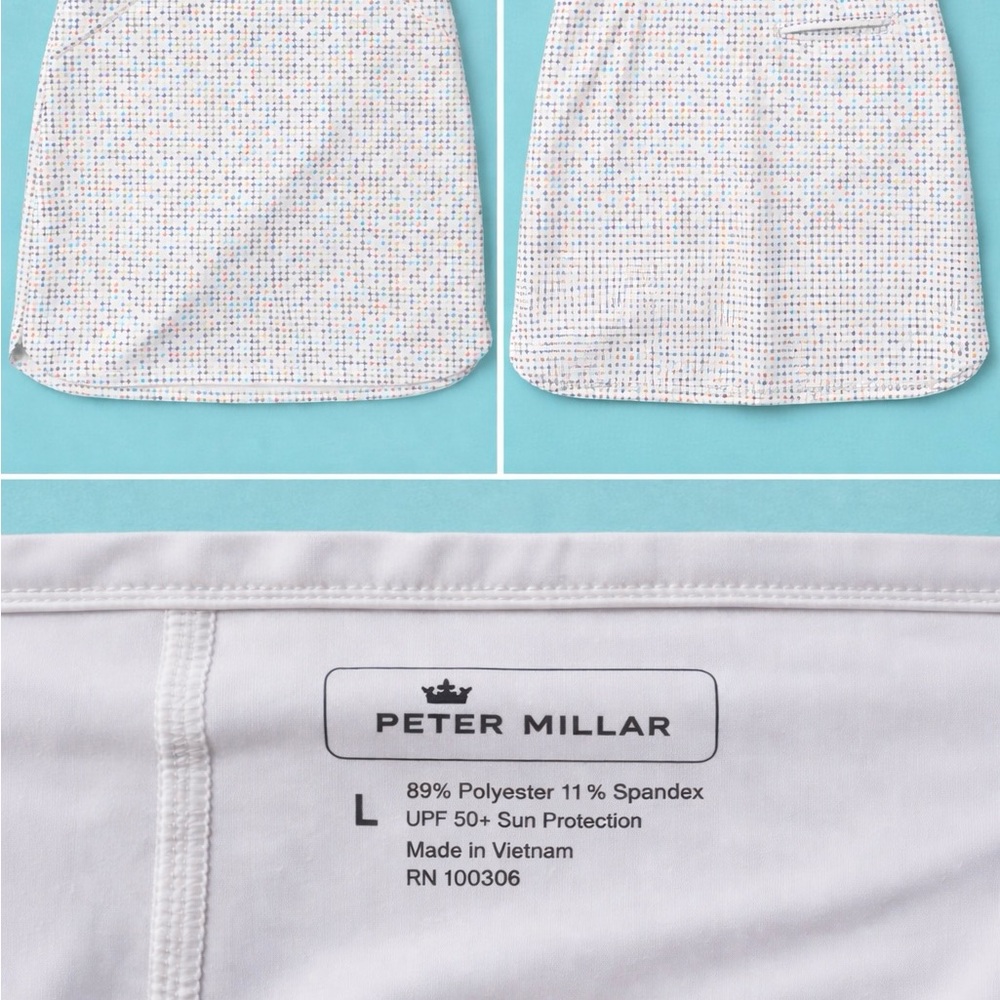 Peter Millar White Skirt Skort with Colorful Dots Size Large